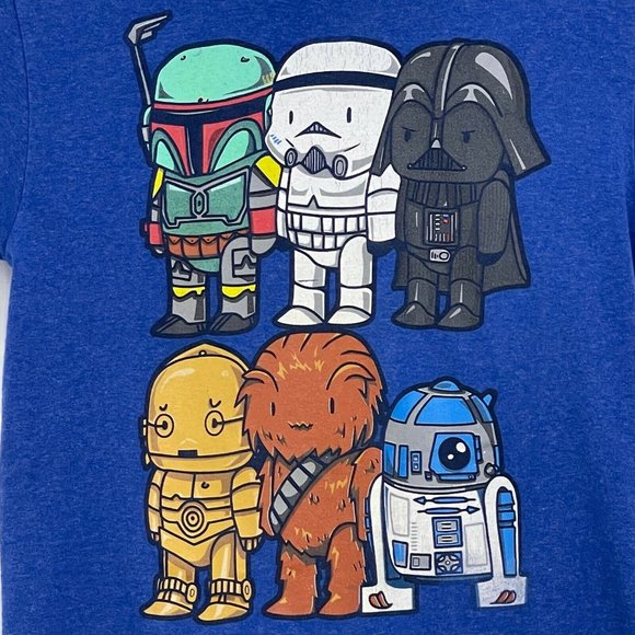 Star Wars Chibi Characters Graphic Tee Unisex S Blue - Picture 2 of 5